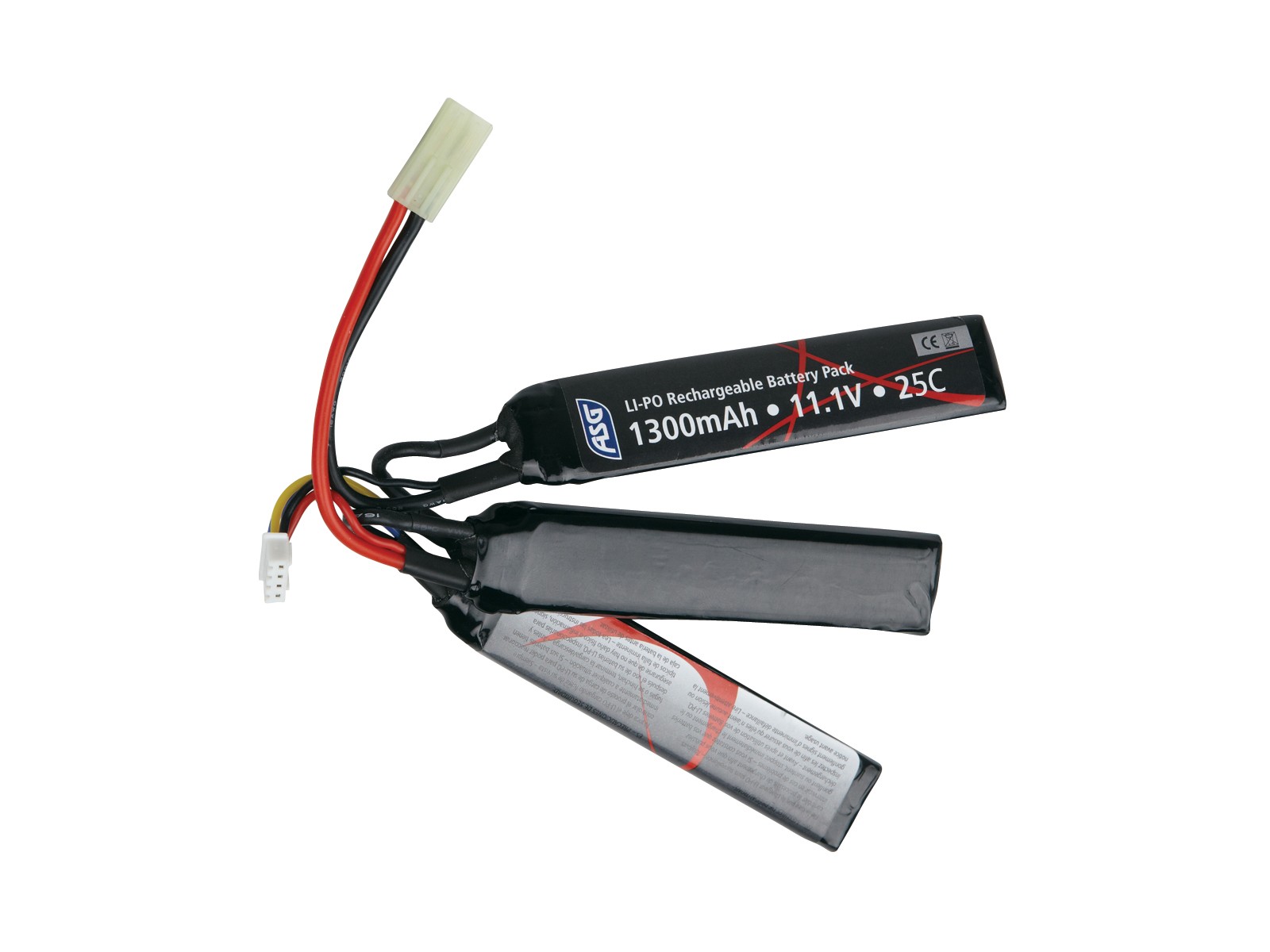 ASG - Batterie Li-Po 11.1V 1300mAh - Triple stick - Elite Airsoft