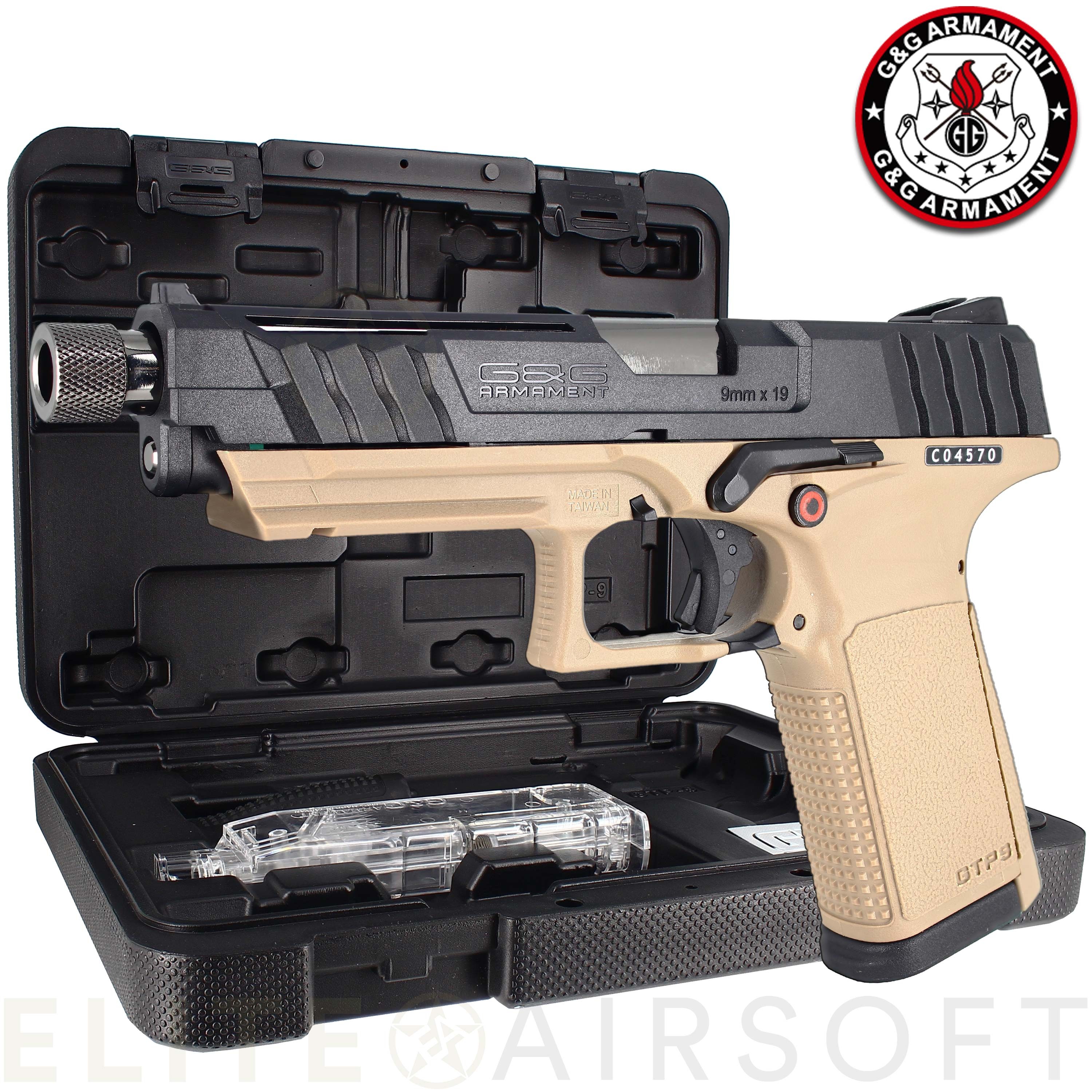 G&G - Pistolet GTP9 - GBB - Gaz - Noir / Désert (1 Joules) - Elite