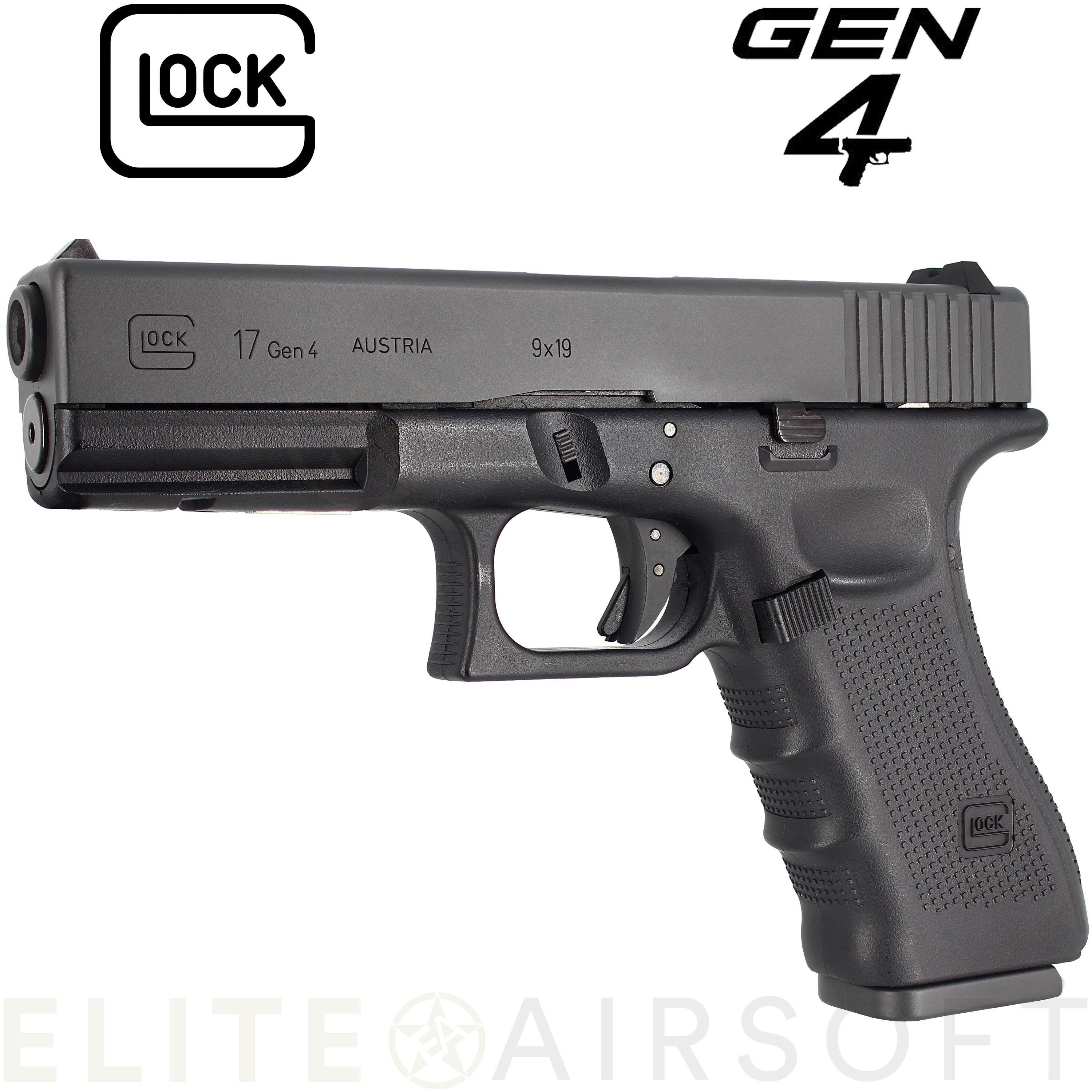 Cybergun -  Pistolet Glock 17 Gen4 - GBB - CO2 - Noir (1.1 joules) 