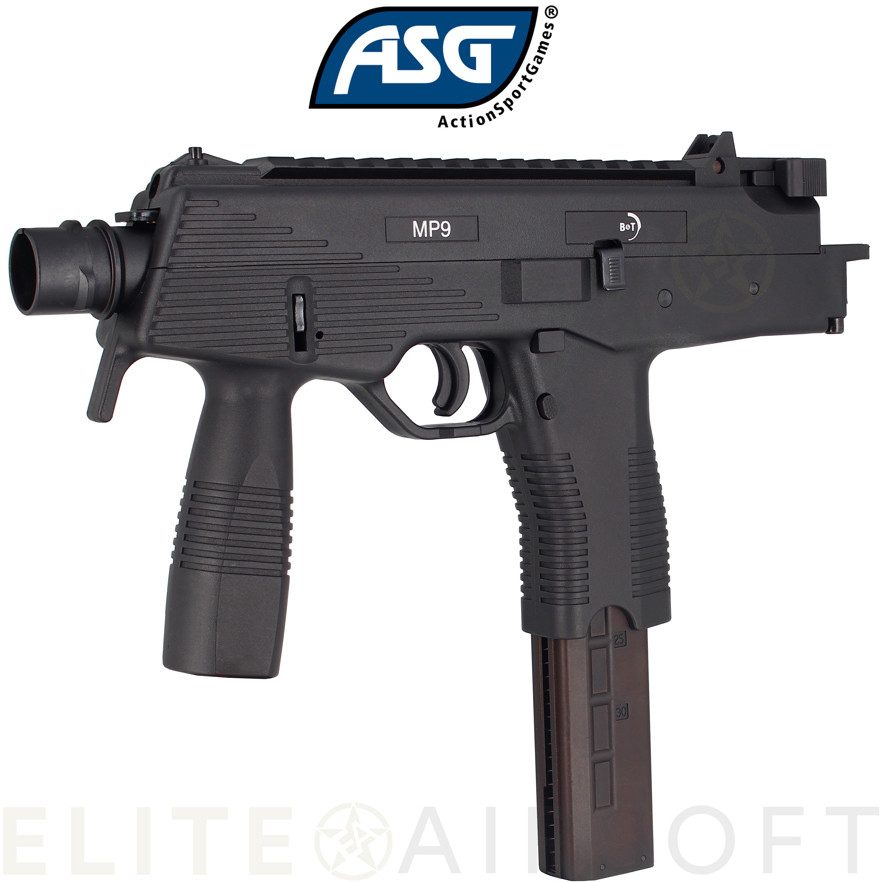 ASG - Pistolet mitrailleur MP9 A1 B&T - GBBR - Gaz - Noir (1.2 joules)