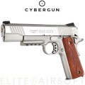 Cybergun -  Colt 1911 Rail Gun - GBB - CO2 - Inox (1 joules)