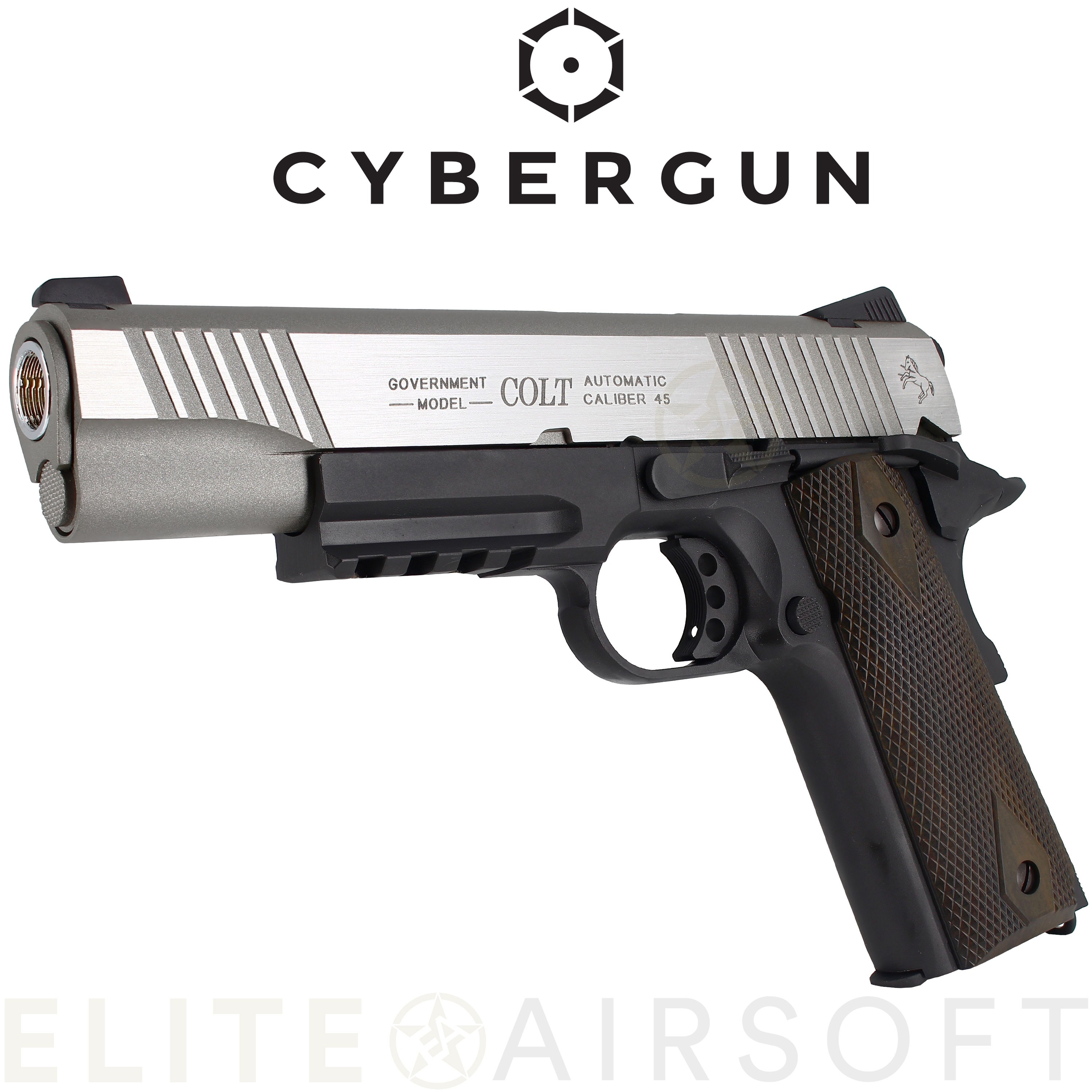 Cybergun - Colt 1911 Rail Gun - GBB - CO2 - Bicolore (1 joules)