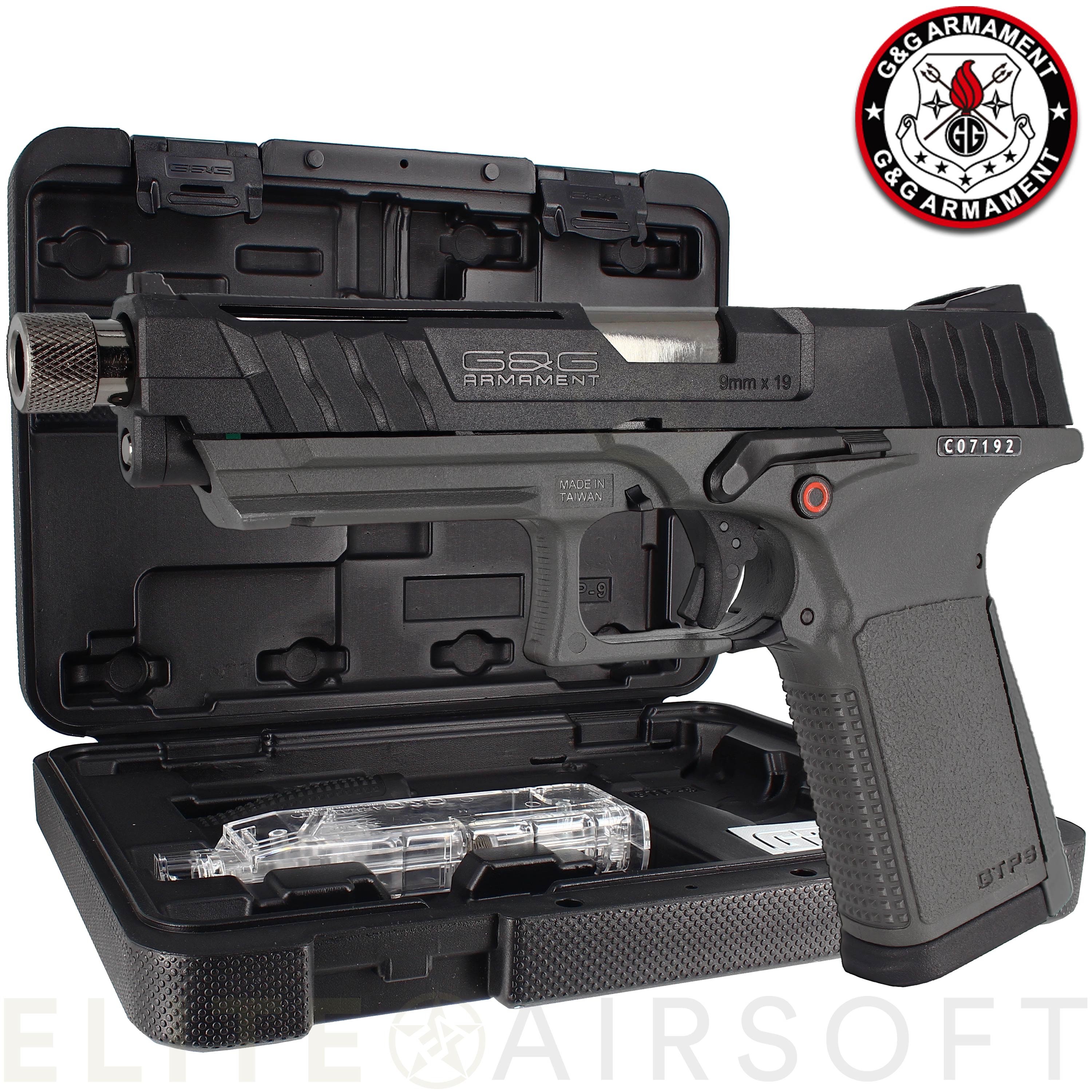 G&G - Pistolet GTP9 - GBB - Gaz - Noir/Gris (1 joules) - Elite Airsoft