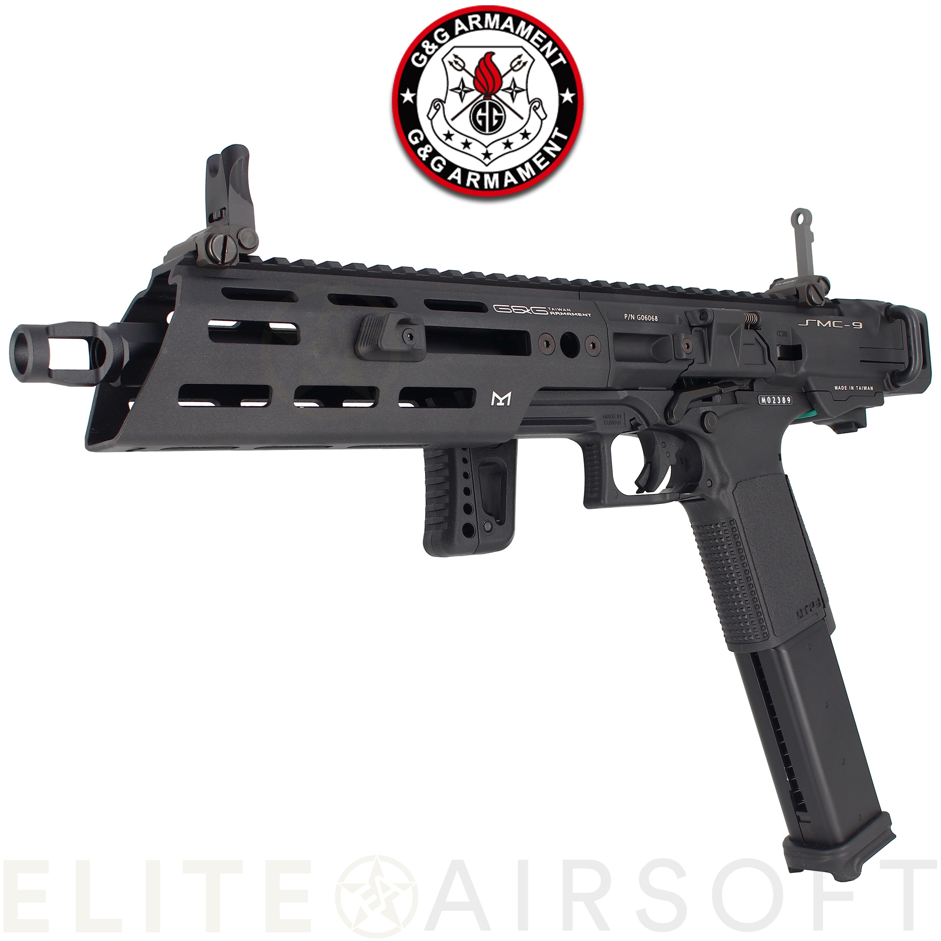 G&G - Pistolet mitrailleur SMC9 - GBBR - Gaz - Noir