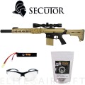 Secutor - Fusil DMR Rapax XXI M5 en PACK - AEG - Noir et TAN (1.8 Joule)