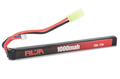 RWA - Batterie li-Po 7.4V 1000mAh - 1 stick - Mini Tamiya - Noire - Elite  Airsoft