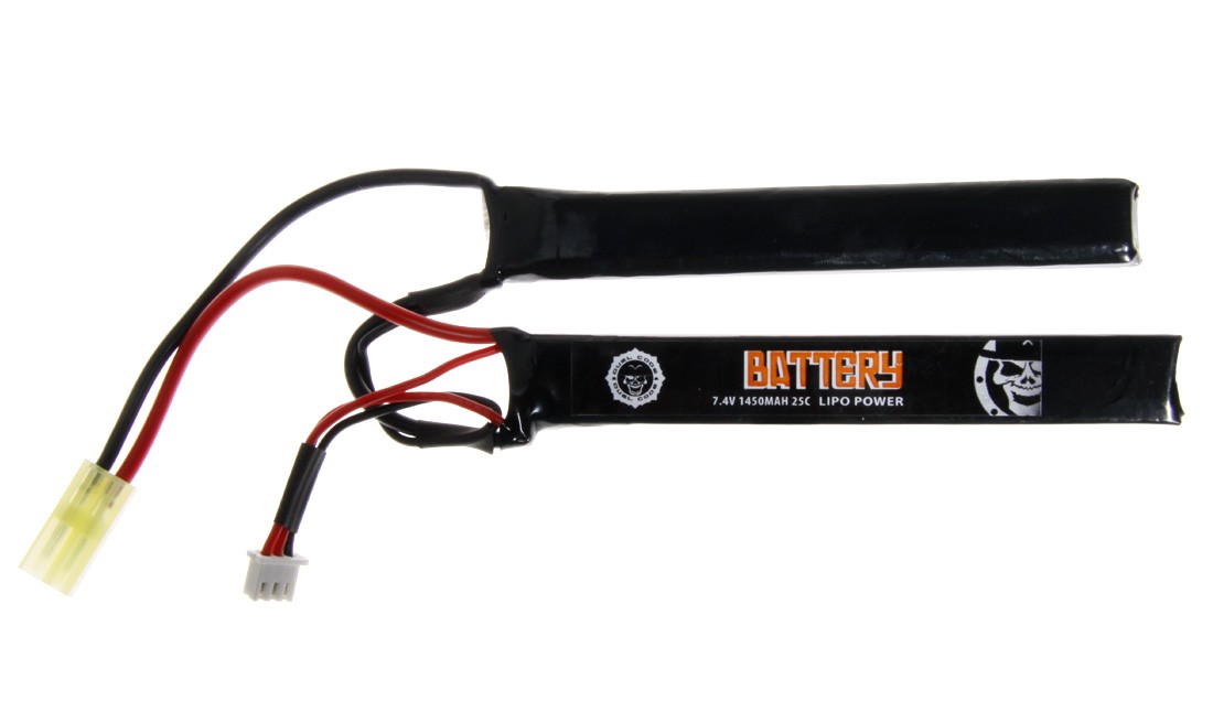 Duel Code - Batterie LiPo 7.4v 1450mAh - 25 C - Connecteur Mini Tamiya -  Elite Airsoft