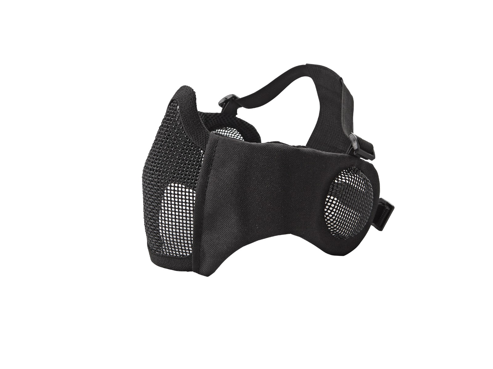 ASG - Masque de protection de visage et oreilles - Grillage et tissu - Noir  - Elite Airsoft