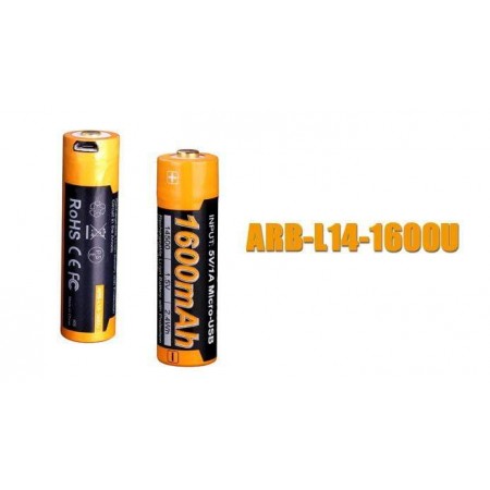 Fenix - Batterie Li-ion 14500 ARB-L14-1600U - 1.5V