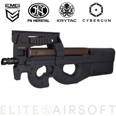 Cybergun - Pistolet mitrailleur EMG FN P90 Krytac - sous licence officielle Fn Herstal - AEG - Noir (1.4 Joules)