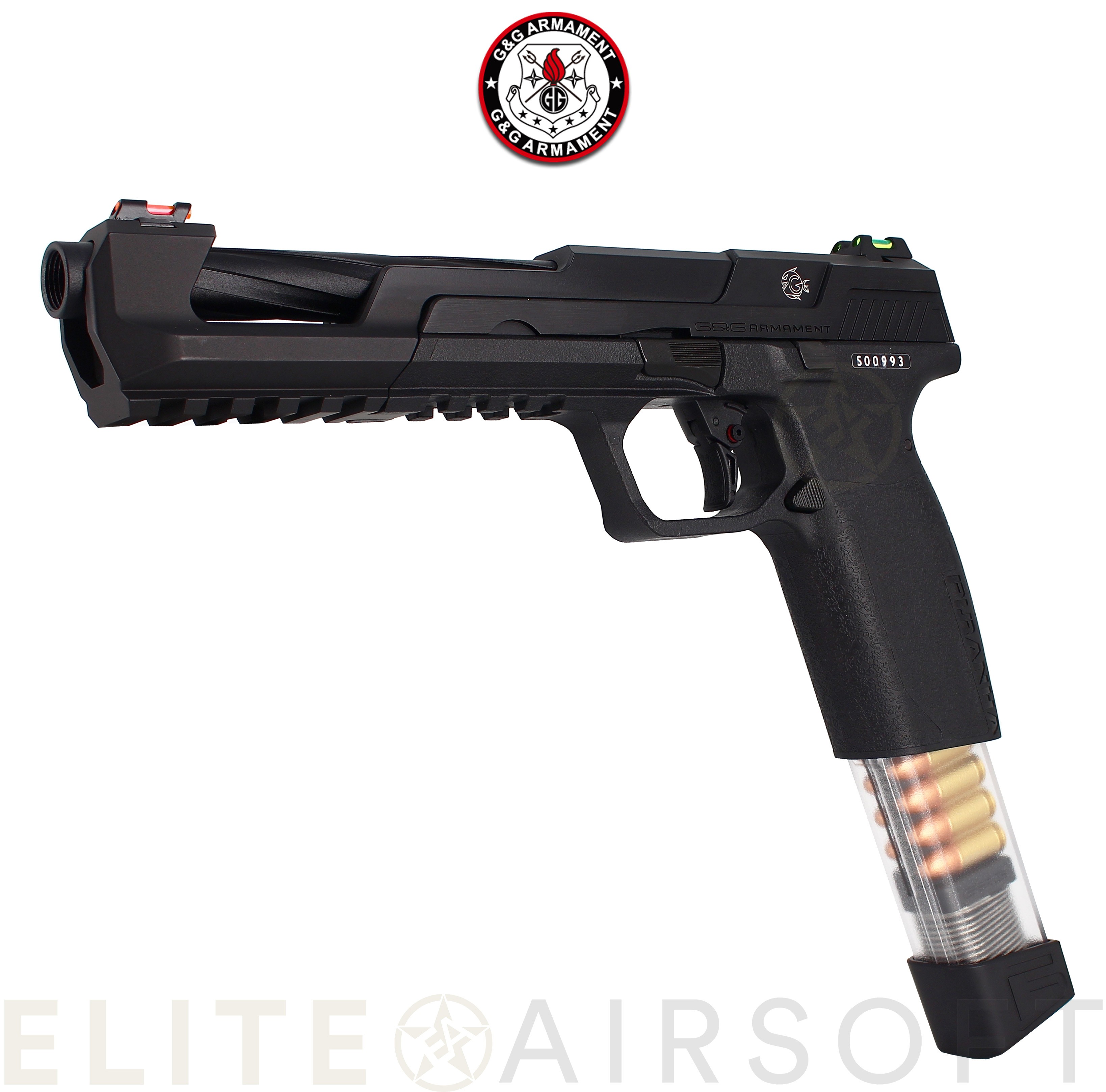 G&G - Pistolet Piranha SL - GBB - GAZ - Noir - Elite Airsoft