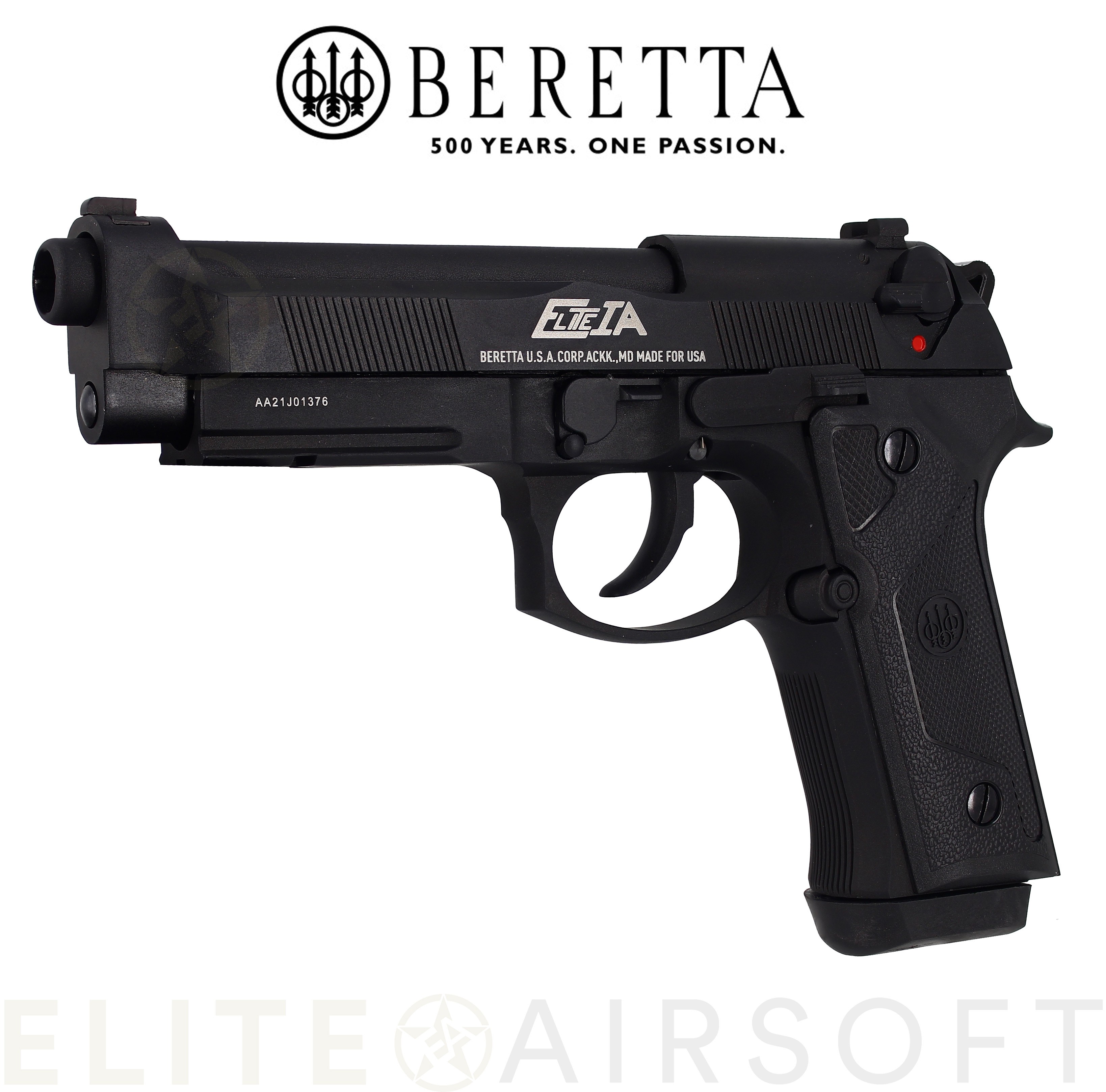 Umarex - Pistolet Beretta Elite IA GBB - Gaz - Noir - Elite Airsoft