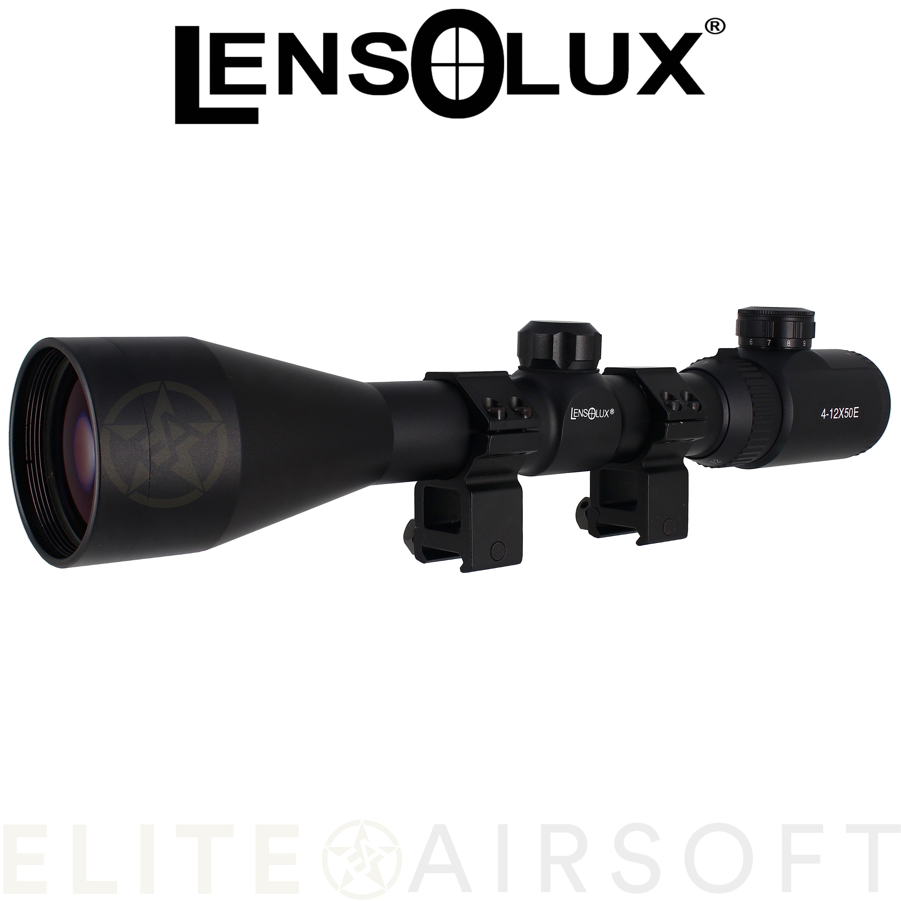 Lensolux - Lunette 4-12X50E WA Rétroéclairée - fixation rail picatinny - Noire