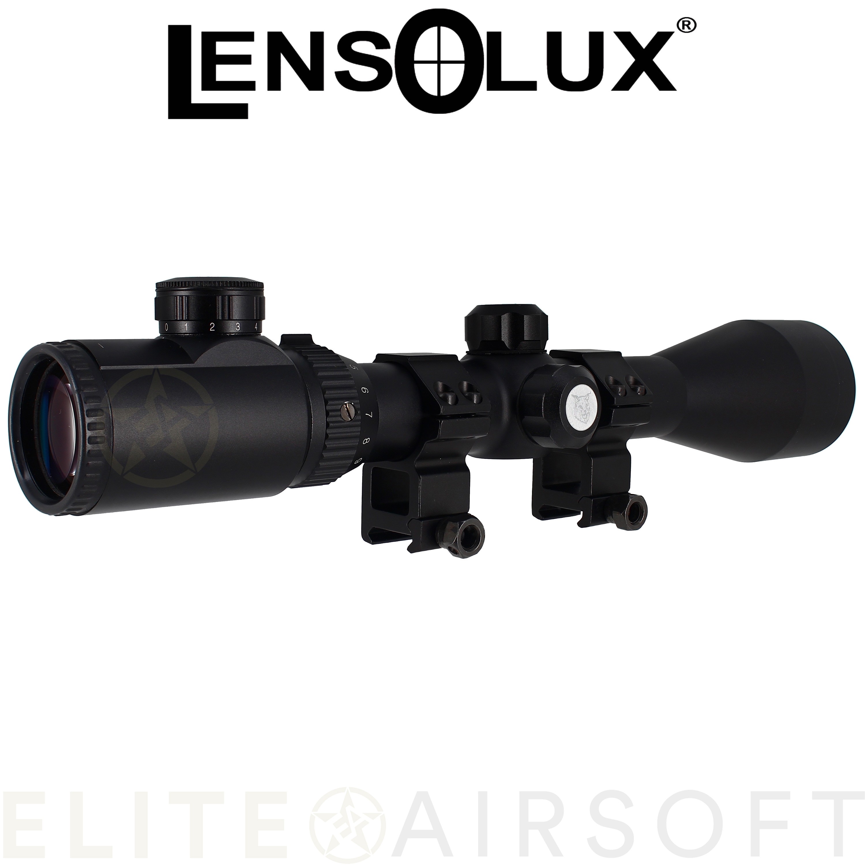 Lensolux - Lunette 4-12X50E WA Rétroéclairée - fixation rail picatinny -  Noire - Elite Airsoft